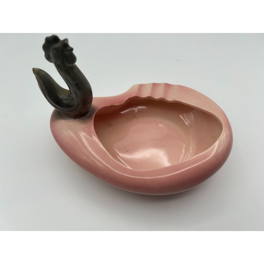 Vintage Mid-Century Modern Ashtray with a Rooster Ceramic Made in USA